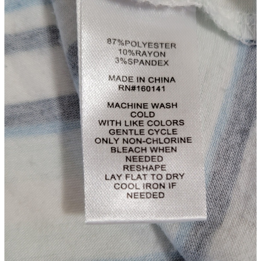 89th and Madison Women's Striped Top Size M Short Sleeve Side Scrunch Tie 1764 - Picture 6 of 6